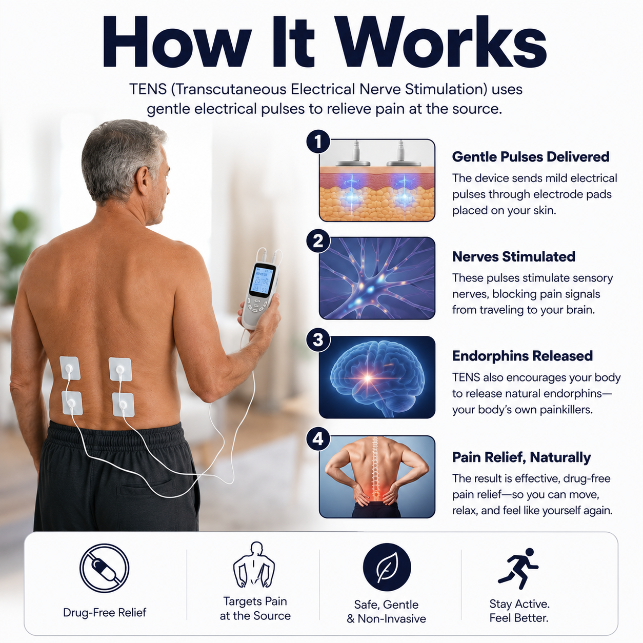BackBuddy TENS Muscle Stimulator Pro for Sciatica Pain Relief